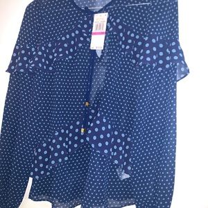 Michael Michael Kors Sheer Ruffle-Trim Top, XXS